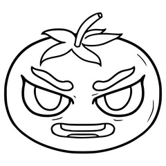 tomato character illustration hand drawn outline vector