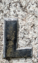 Written Wording in Distressed State Typography Found Font Letter L