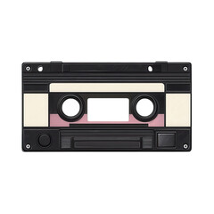 Fototapeta premium Vintage Music Nostalgia Audio Cassette Tape Illustration Retro 80s Sound on transparent background