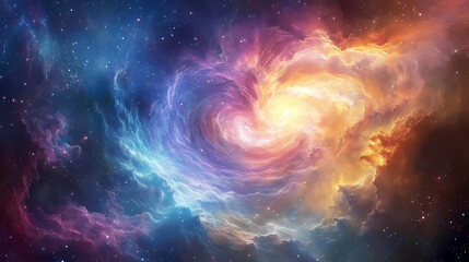 Kaleidoscopic psychedelic pattern in surreal vivid colorful background