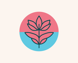 Unique flower icon for creative brands