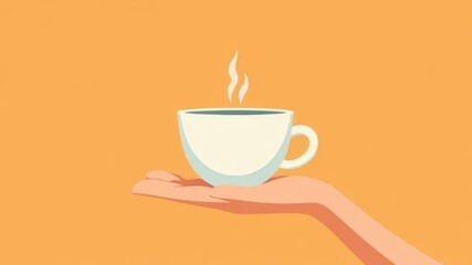 Obraz premium Human holds a cup in his hand