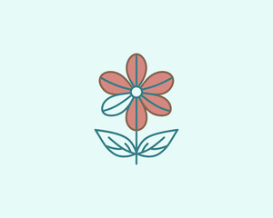Clean minimal flower logo concept