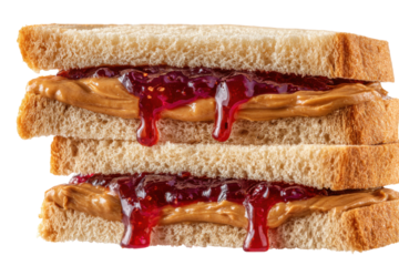 Jelly-peanut butter melt isolated on transparent background