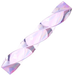 3D Colorful Glass abstract shape element. Glossy iridescent geometric form. Crystal glass illustration with gradient dispersion effect