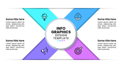 Infographic template. Cross with 4 steps and icons