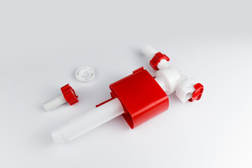 New Toilet water valve on a white