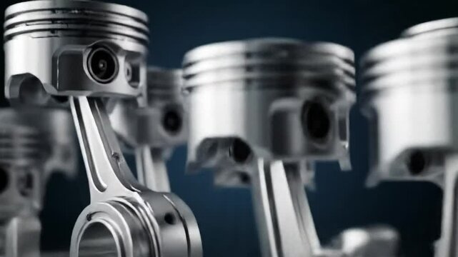 Floating pistons synchronizing in slow motion