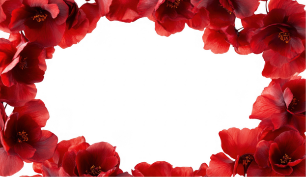 Red Flower Frame with Black Background