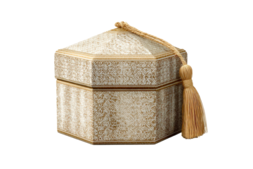 Octagonal box, patterned isolated on transparent background