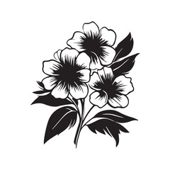 Vector illustration of flower silhouette with minimalist and elegant design, featuring simple yet artistic flower shape isolated on white background.