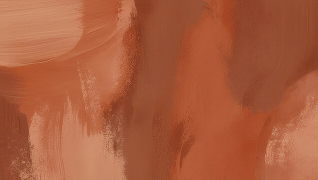 Abstract earthy brown texture with natural clay and terracotta tones, featuring rough brush strokes and organic gradients.