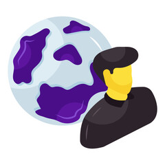 Premium download icon of global user