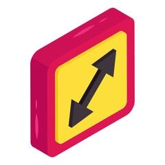 A modern style icon of doublehead arrows