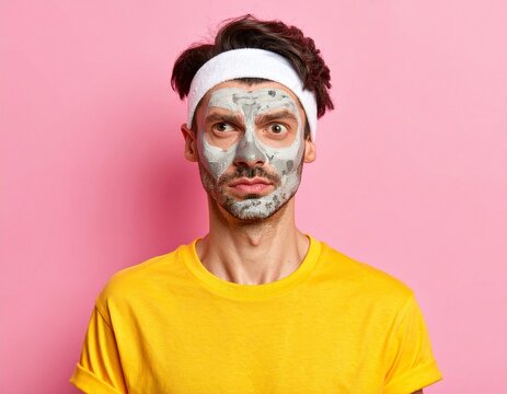 portrait of a young man with painted face