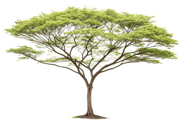 Obraz premium Large Green Tree with Spreading Branches on Transparent Background,ai generated
