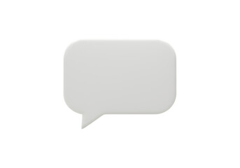 Minimalist 3d rendered white speech bubble Isolated on transparent background