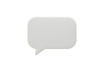 Minimalist 3d rendered white speech bubble Isolated on transparent background