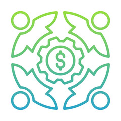 Financial Teamwork and Collaboration Icon