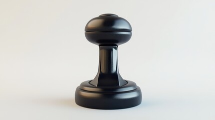 A classic black rubber stamp with a round top symbolizes authority and validation in office tasks.