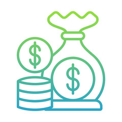 Money Bag and Coins Icon
