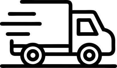 Fast delivery truck icon depicting rapid shipping and logistics in modern flat style