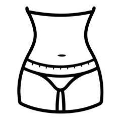 Slim waist fitness figure icon on a transparent background  