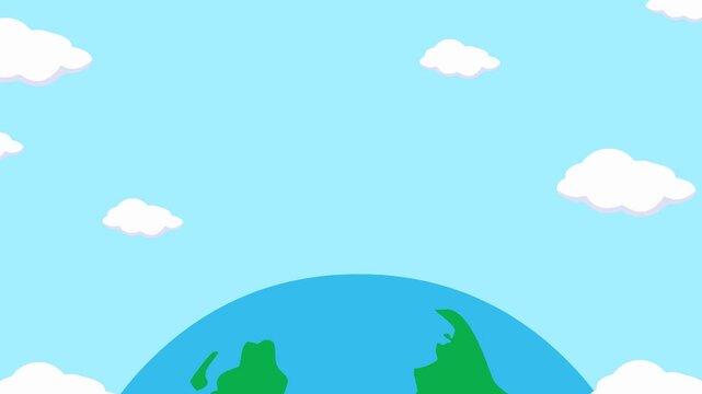 rotating earth animation with free area for writing