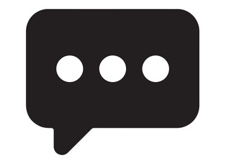 Fototapeta premium Chat icon logo silhouette vector, vector icon for comment, chat box dialogue logo silhouette icon vector illustration, social media logo icon silhouette vector on white background.