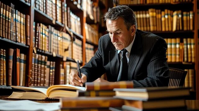 businessman signing stack of documents and contracts at desk, concept of corporate responsibility, legal paperwork, professional workflow