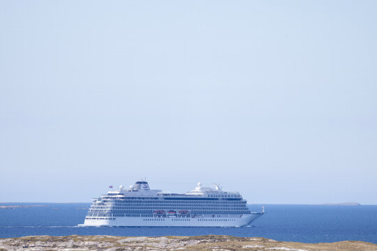 MS "Viking Sky" is a cruise ship built in 2017.Owned by Viking Ocean Cruises. The ship is the third of four sister ships in the Viking Star class, built by Fincantieri in Italy.Here passing Torghatten