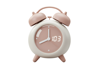 Pink Alarm Clock 3D Render