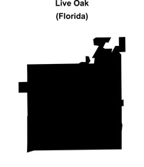 Live Oak (Florida) blank outline map