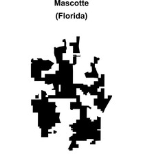 Obraz premium Mascotte (Florida) blank outline map