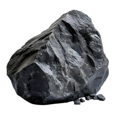 Large dark grey rock isolated on transparent background