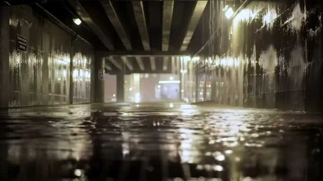 Urban Drench: Capturing Rain Reflections Underneath Bridge At Night