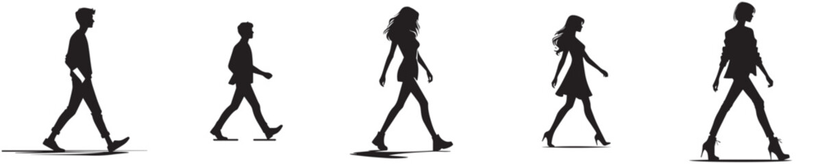 vector silhouette of a person walking
