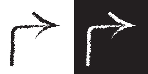 Brush painted arrow icon . Vector illustration .EPC 10/AI