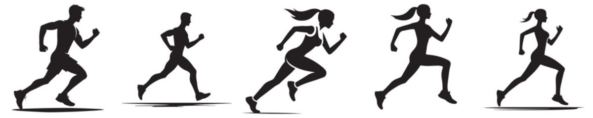 vector silhouette of a jogger