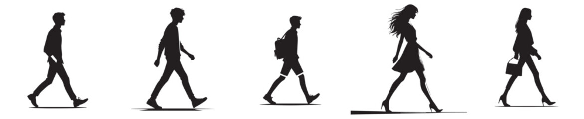 vector silhouette of a person walking