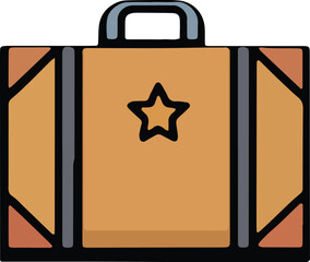 vector illustration of a suitcase with label