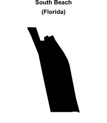 South Beach (Florida) blank outline map