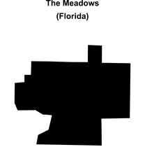 The Meadows (Florida) blank outline map