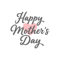Happy mothers day text design with heart