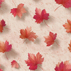 Fototapeta premium A close up of a pattern of red leaves