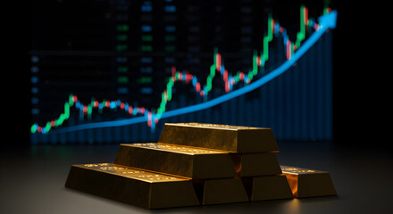 Gold price forecast investment strategy financial market analysis and trading gold bars stock chart wealth