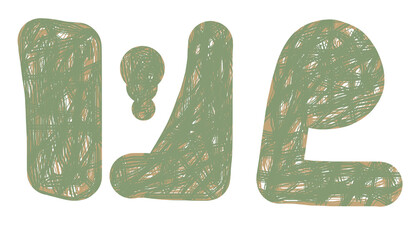 Abstract Green and brown Shapes isolated on transparent background, shape PNG 