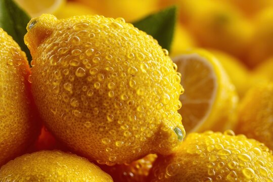 Fresh yuzu citrus closeup vibrant market food photography natural setting macro view culinary delight