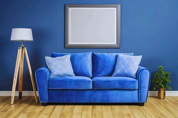 Living room with modern furniture editable stroke modern interior design
