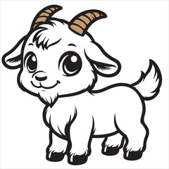 vector illustration of a goat